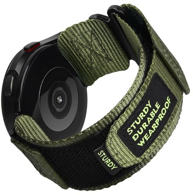 모어피크 갤럭시워치 호환 아웃도어 스포츠 나일론 나토 벨크로 스트랩 20mm, 아미그린