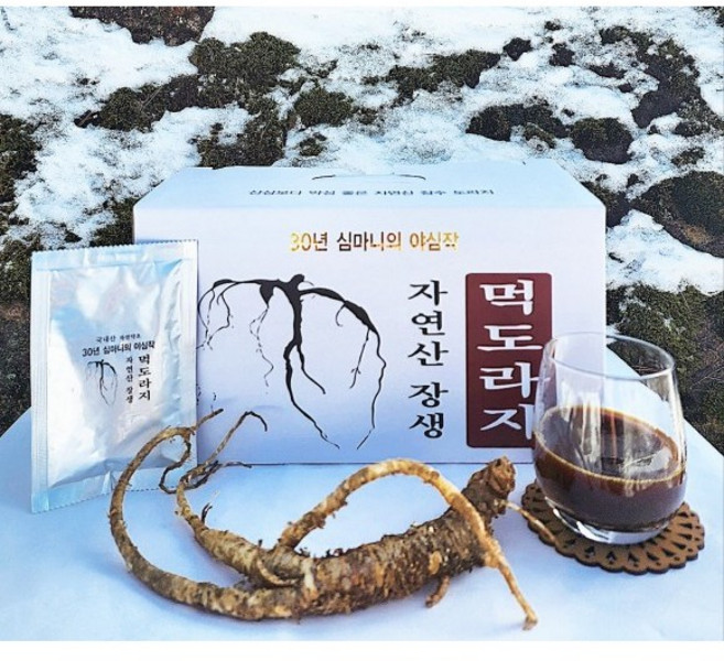갈채 [30년 심마니 야심작] 자연산 도라지 자연산 먹도라지 액상차 즙 (95ml 30+6포), 1박스 36포, 90ml