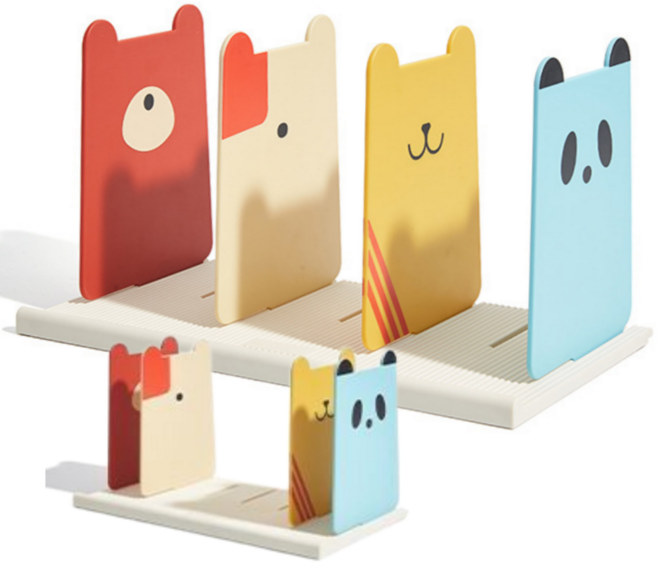 온스텔라 길이조절 캐릭터 북엔드 책꽂이, 1세트