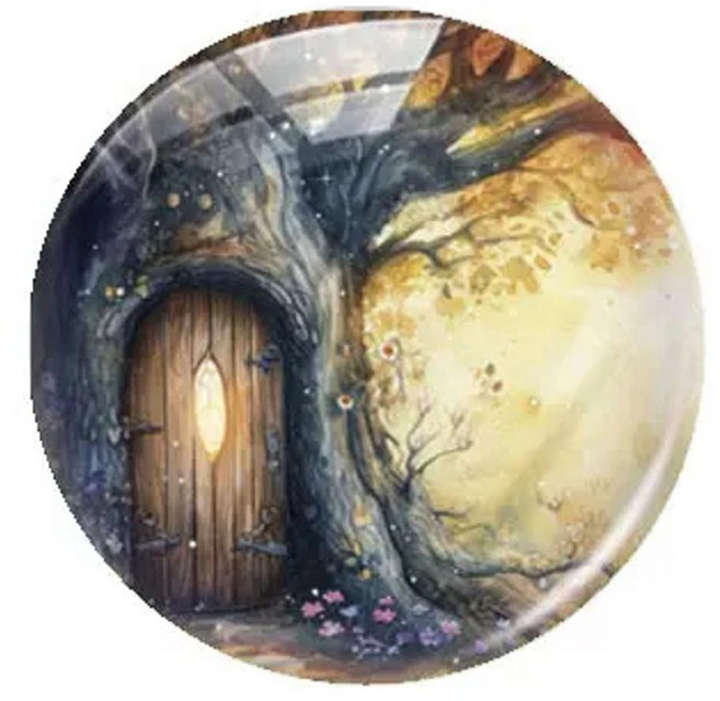 수제 시크릿 가든 요정 사진 유리 카보숑 플랫백 데모 카메오 쥬얼리 제작, 1개, 색상: 3. F / 크기: C. 40mm--2pcs