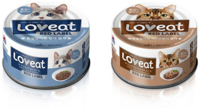 사조 러브잇 레드라벨 고양이 간식캔 160g, 흰살참치와 멸치혼합맛 + 흰살참치와 가쓰오부시 혼합맛, 12개