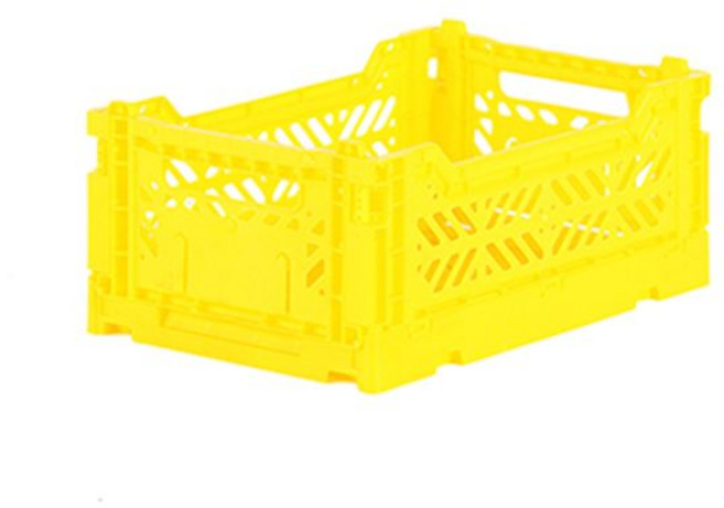 아이카사 폴딩박스 S yellow 옐로우 수납박스 수납바구니 수납함 정리함, 1개