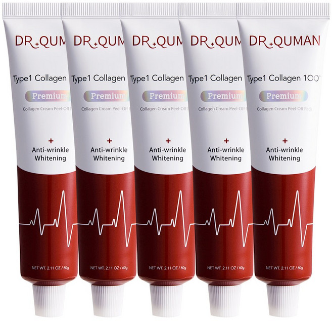 닥터큐먼 프리미엄 TYPE1 콜라겐 크림팩 주름개선 미백 이중 기능성, 5개입, 1개