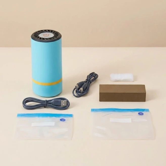 휴대용 미니 무선 식품 진공 포장기 재료 보존을 위한 컴팩트 주방 도구, 01 파란색