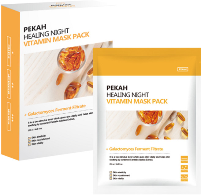 PEKAH 힐링 나이트 비타민 마스크 팩 5개입, 5개