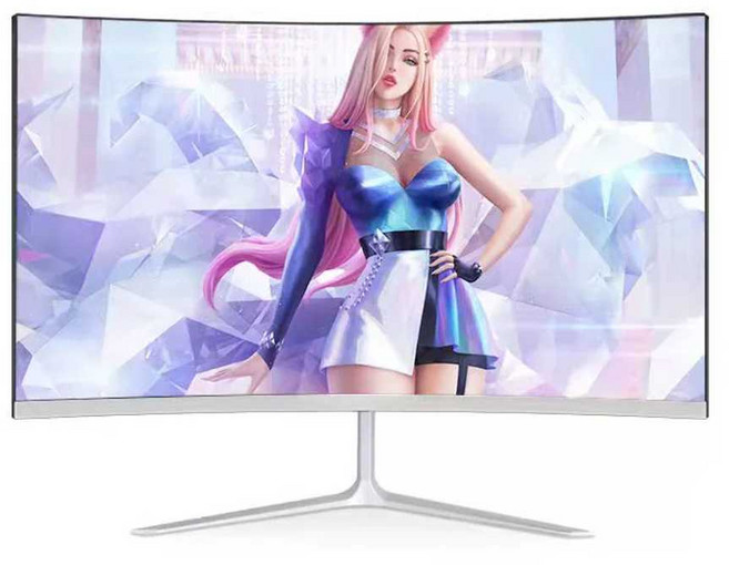 27인치 1080P 게임 모니터 서브 화면 게이밍 가정용, 27인치 커브드화이트 1K 100hz