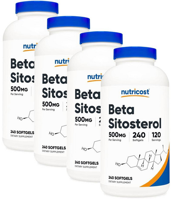 뉴트리코스트 베타 시토스테롤 500mg 소프트젤 Nutricost Beta Sitosterol, 4개