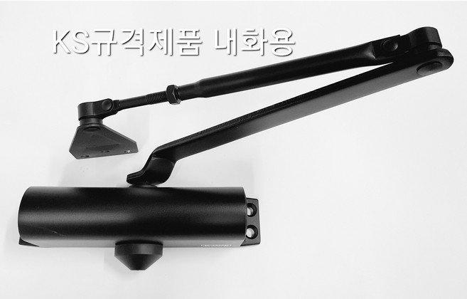 KS규격 블랙무광 도어체크 화재안심 내화기능 현관 철문 방화문 일자 브라켓, 2개, 블랙