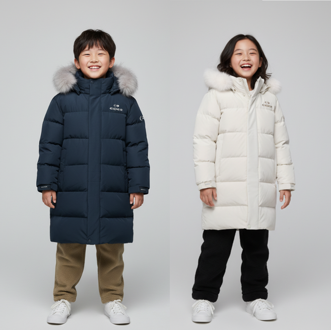 Eider 아이더 아동 롱 다운 패딩 자켓 재킷 초등학생 키즈 주니어 후드 다운 자켓 점퍼 코스트코