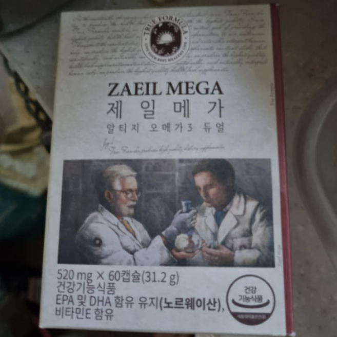 트루포뮬러 제일메가 알티지 rtg 오메가3 듀얼 EPA DHA 함유, 2개, 60정