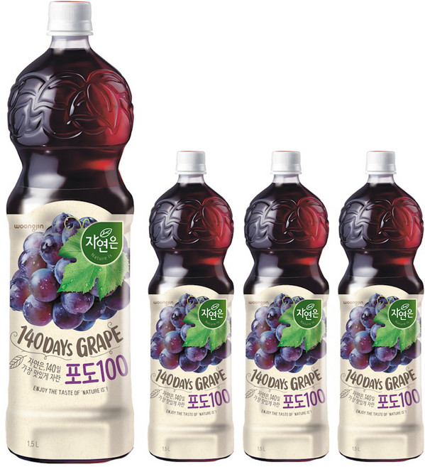 자연은 포도 주스, 1.5L, 4개