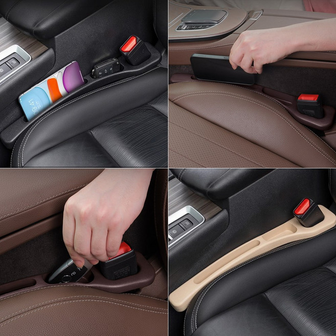 데오람 전차종 호환 자동차 시트 틈새 쿠션, 블랙, 2개