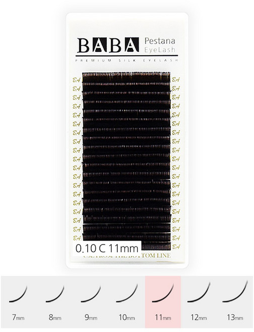 바바 다크브라운 연장 속눈썹 프리미엄 원사 셀프 샵전용 국가자격증, 1개, 0.10 C 11mm