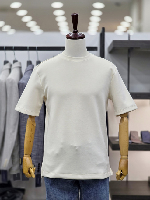 바쏘옴므 베이직 라운드 무지 반팔 티셔츠 WSZ2GK18ABG_DJ