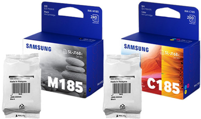 삼성 INK-M185 C185 잉크 SL-J1680 SL-J1685 SL-J1683 SL-J1780 SL-J1785, Black,Color, 1개