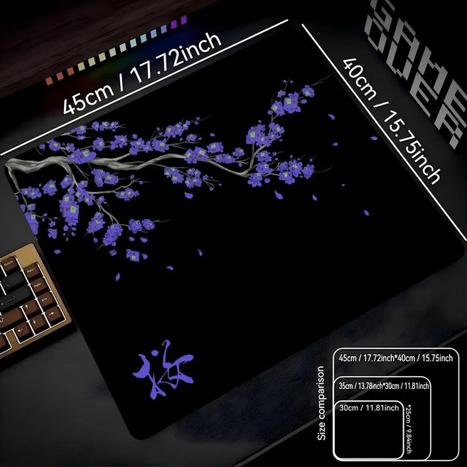 게이밍 마우스패드400X450X3MM, 1개, 자주색