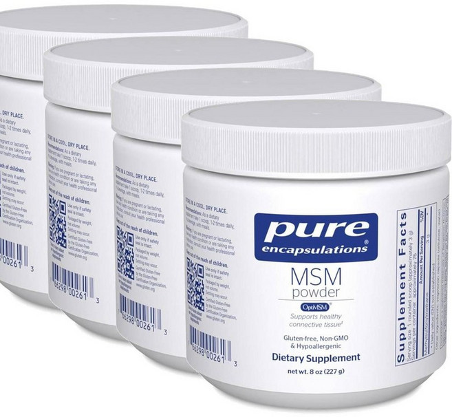 퓨어인캡슐레이션 엠에스엠 식이유황 파우더 Pure Encapsulations MSM Powder, 4개, 227g