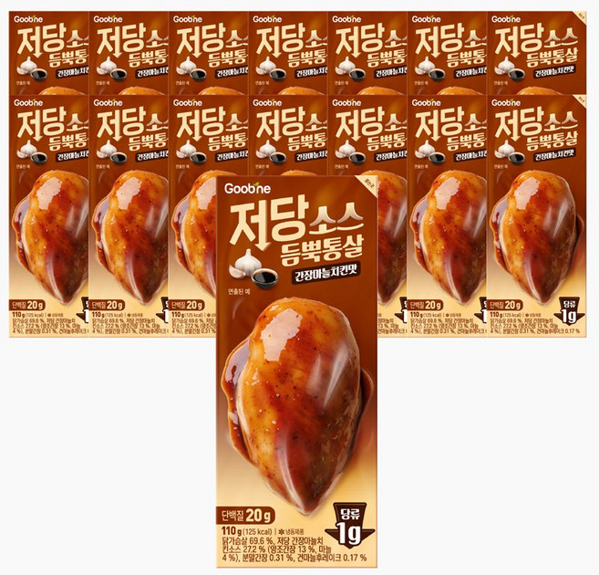 굽네 저당소스듬뿍통살 간장마늘치킨맛, 15개, 110g