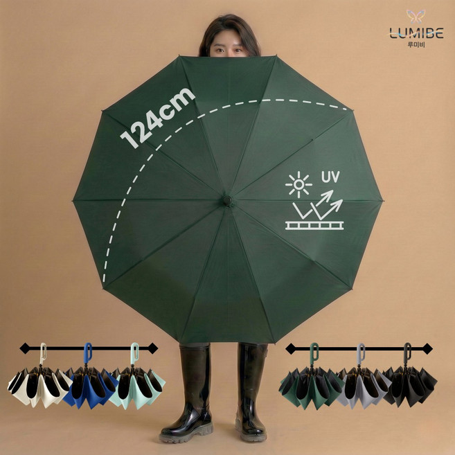 루미비 우.대.위 카라비너 3단 자동 우산 고급 튼튼 대형