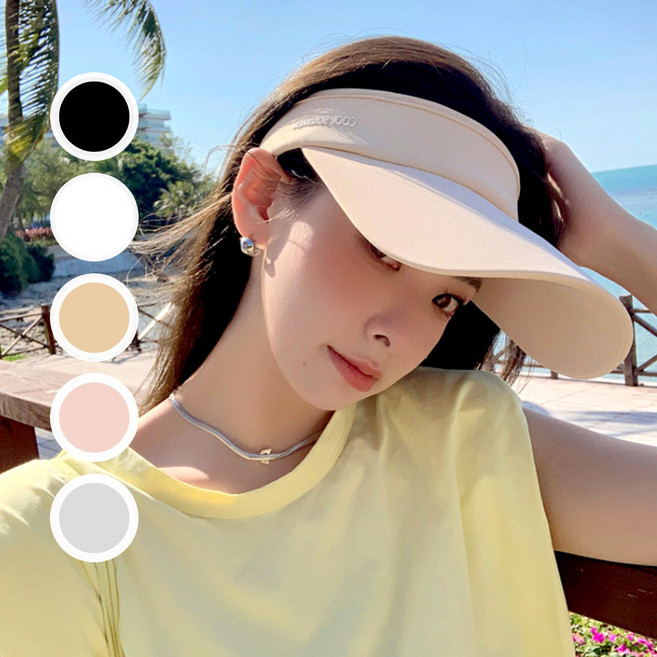 테니스썬캡 머리안눌리는모자 자외선차단 창넓은썬캡