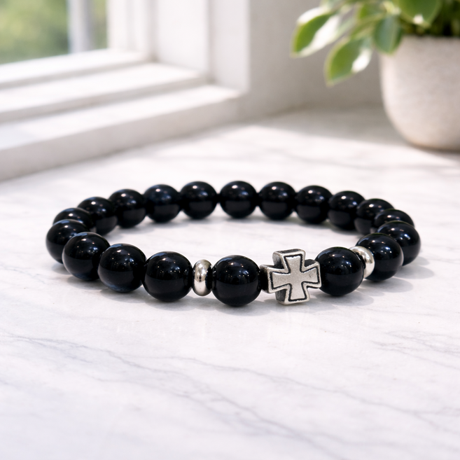 스노우베라 호안석 십자가 팔찌 기독교 천주교 묵주팔찌 선물