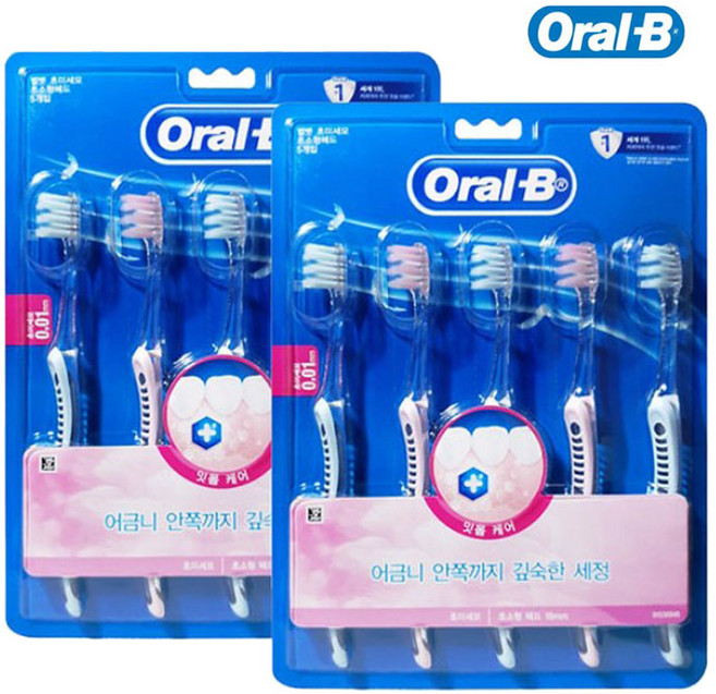 오랄비 벨벳 초미세모 잇몸케어 5개입 x2개 세정칫솔, 2개