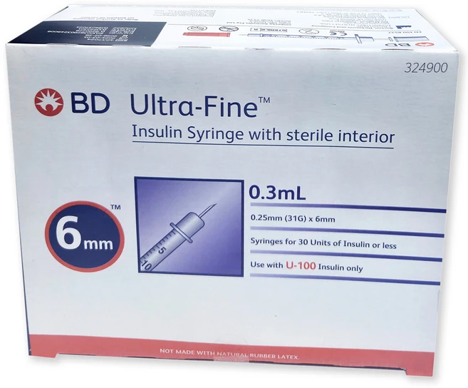 BD 인슐린 주사기 0.3ml 31G x 6mm (324900) 100개입, 1박스 - 쿠팡
