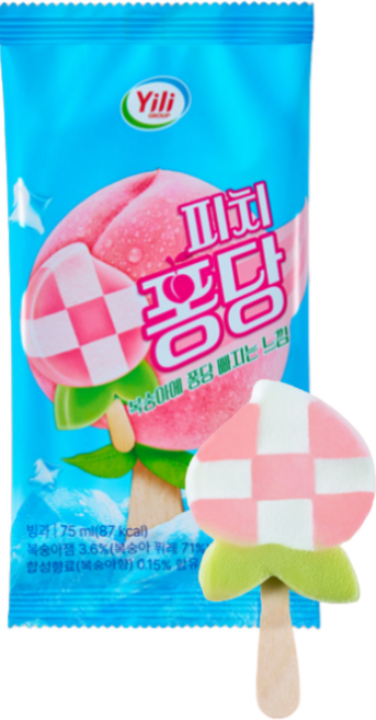 아이스크림 막대 바 편의점 이리유업 피치퐁당 20개, 75ml