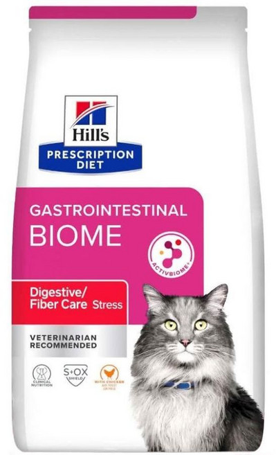 Hill's 希爾思 處方 GI Biome 腸胃道/消化纖維 貓糧 雞肉口味 獸醫推薦 舒緩壓力, 1.81kg, 1個, 消化纖維