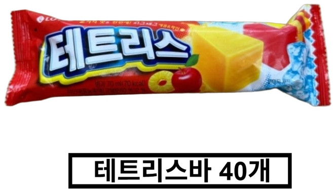 테트리스바 과일맛 아이스바 빙과, 40개, 70ml