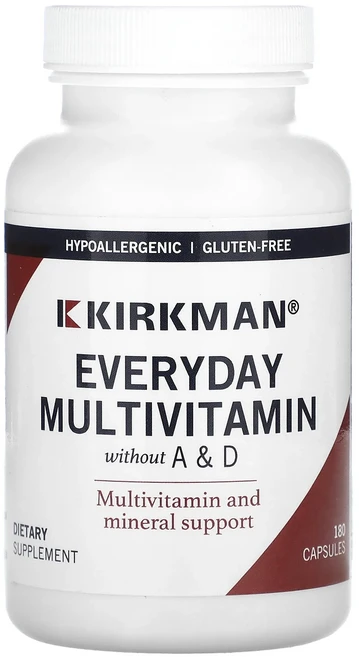 Kirkman Labs 에브리데이 종합비타민 A&D 무함유 캡슐 180정, KirkmanLabs에브리데이종합비타민AD무함유캡슐18, 1개 - 쿠팡