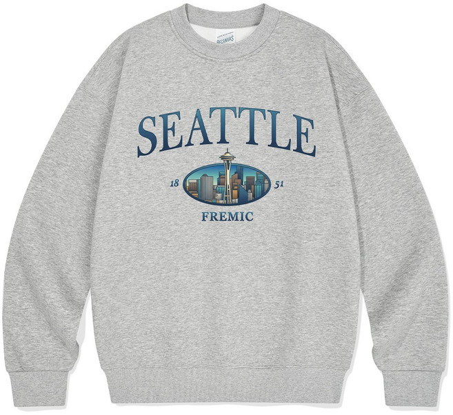 프레믹 그래픽 맨투맨 오버핏 남녀공용