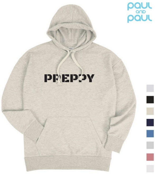 폴앤폴 프레피 오버핏 남여공용 후드티