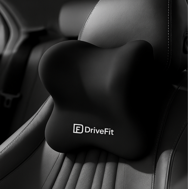드라이브핏 차량용 목쿠션 고밀도 메모리폼, 2개, 블랙