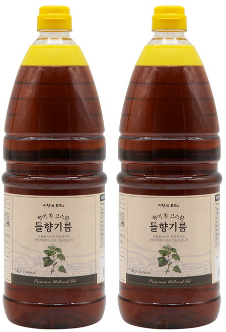 [이장네] 향이 참 고소한 대용량 업소용 들향기름_1.8L, 2개, 1.8L