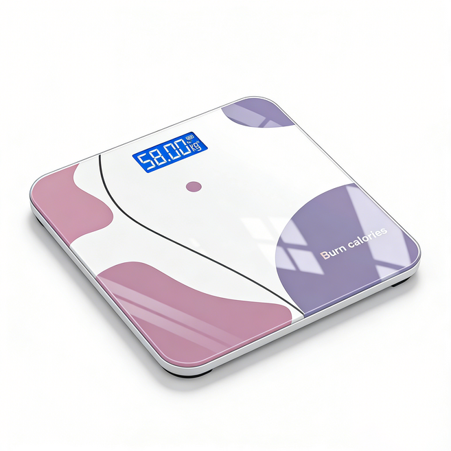 AIVK 智能藍牙體脂計 APP連接體重秤 LED顯示BMI體重機 NCC認證, 可測體重體脂, 1個, 紫色