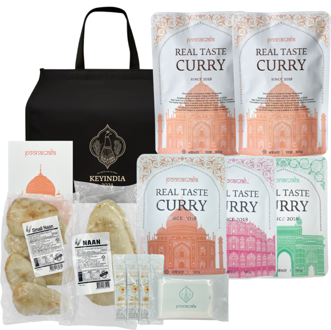 [만월 세트]정통 인도커리 맛집 푸나왈라 선물세트 커리 밀키트, 1세트