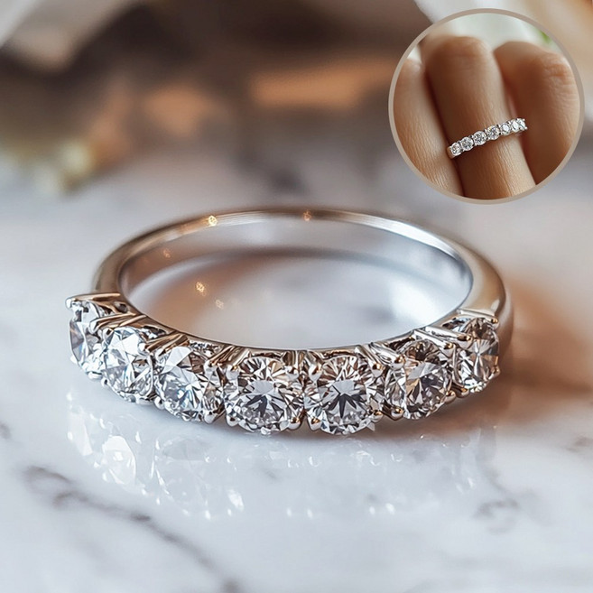 모이사나이트 하프 이터니티링 랩다이아몬드 반지 GRA보증서