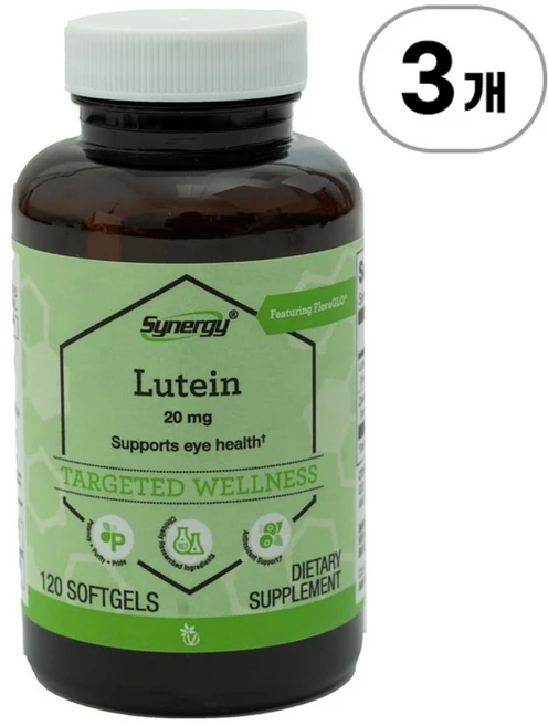 비타코스트 시너지 루테인 위드 플로라글로 Vitacost Synergy® Lutein Featuring FloraGLO® 120정, 3개 - 쿠팡