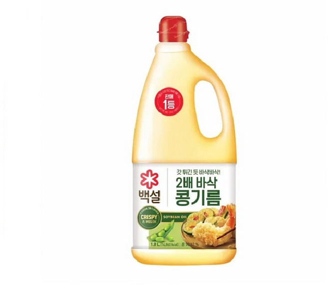 백설 2배 바삭 콩기름, 1.8L, 6개