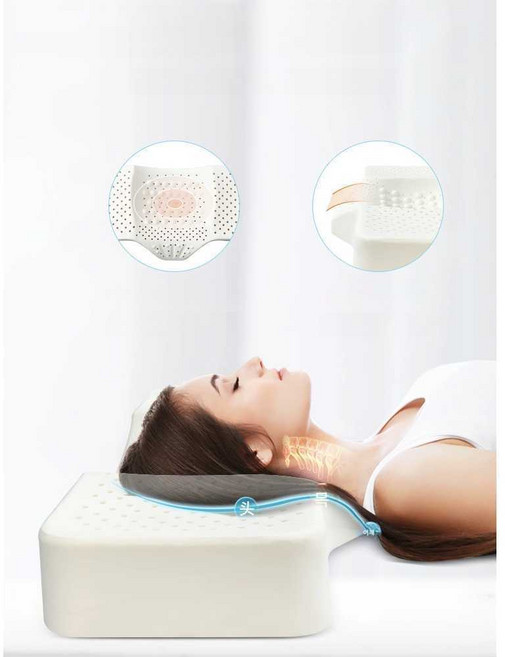 러버스몰 성형베개 성형목베개 원스유스성형베개, 베개솜+블루 아이스 실크 커버