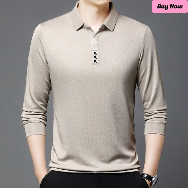 라부라카 가을 중년 남자 폴로 셔츠 긴팔 상의 패션 아빠룩 티셔츠 캐주얼 루즈핏 긴팔 이너 티셔츠 남성 골프웨어