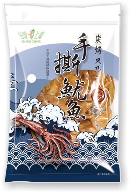 台灣上青 炭烤手撕魷魚, 100g, 1個