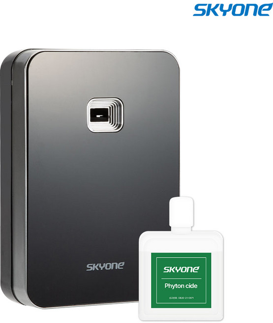 스카이원 방향제 자동 분사기 블랙 + 리필액, 1세트, 210ml, 피톤치드