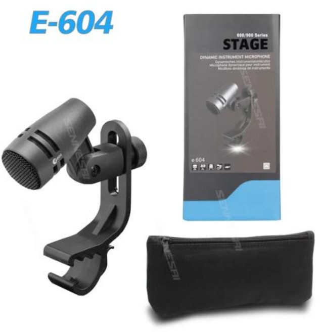 SENNNESAI 유선 다이나믹 드럼 마이크 (전체 금속) 킥 베이스 톰 스네어 심벌즈 마이크 세트 E600 E614 E604 7 피스, 2) E604, 한개옵션2