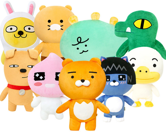 카카오프렌즈 카카오톡 대형 인형 어피치 프로도 튜브 무지 콘 죠르디 춘식이, 네오 65CM  (리본포장), 1개