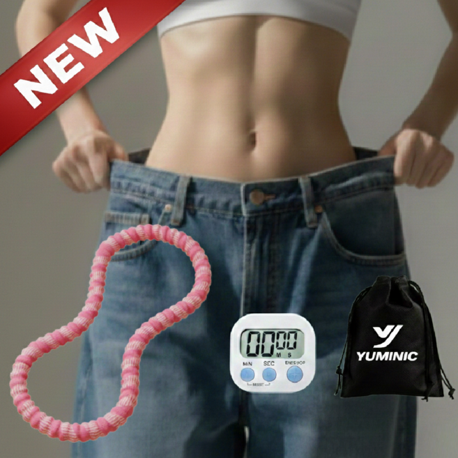 무소음 훌라후프 복부 집중운동 뱃살관리 홈트용 유미닉, 1개, 소프트핑크, 1.6kg