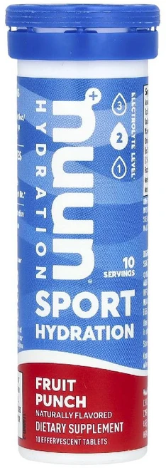 누운 Nuun 스포츠 하이드레이션 전해질 발포성 드링크 과일 펀치 맛 10정 NUU-02063, 프루트 펀치 - 쿠팡