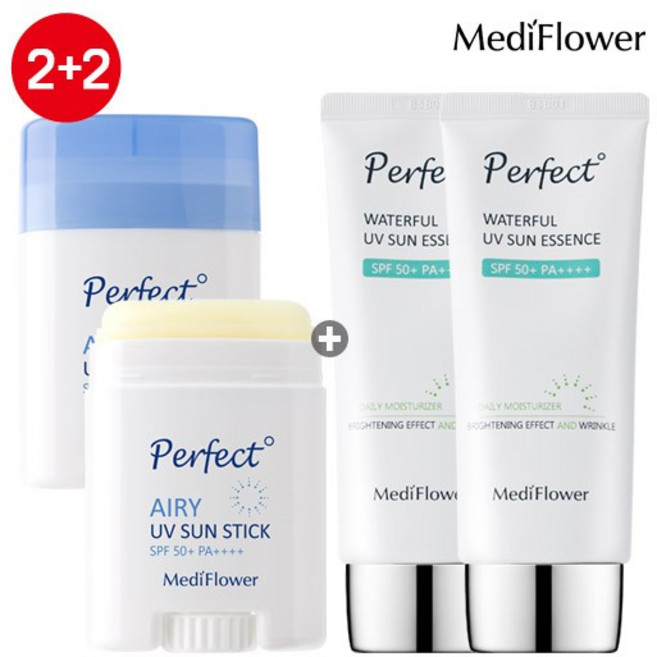 퍼펙트 에어리 유브이 선스틱x2+워터풀 선에센스x2 / 수분 선크림, 단품, 1개