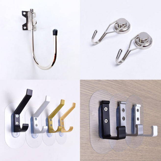 옷걸이 가방걸이 다용도 접착식 열쇠 책상걸이 자석, 접착식다용도걸이 카키골드, 1개